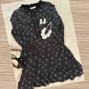 Loft dress, long sleeve, polka dot, size 12